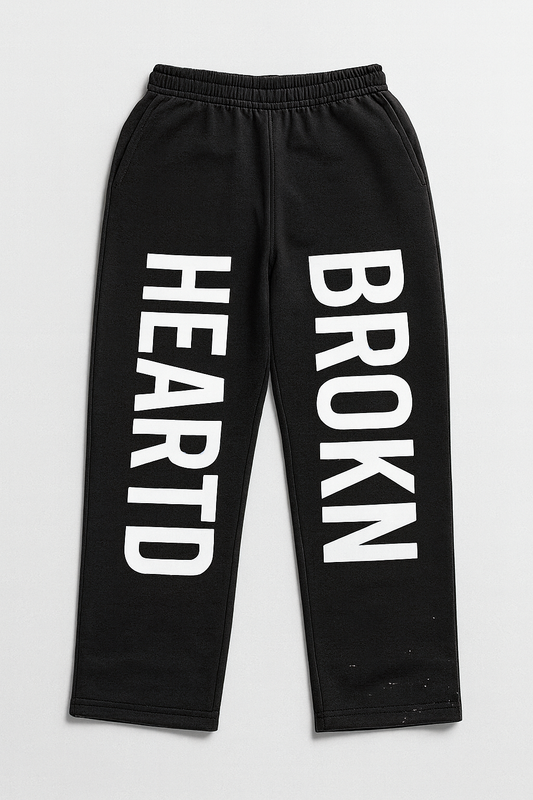 BROKN HEARTD Straight-Leg Logo- Cotton-Jersey Sweatpants