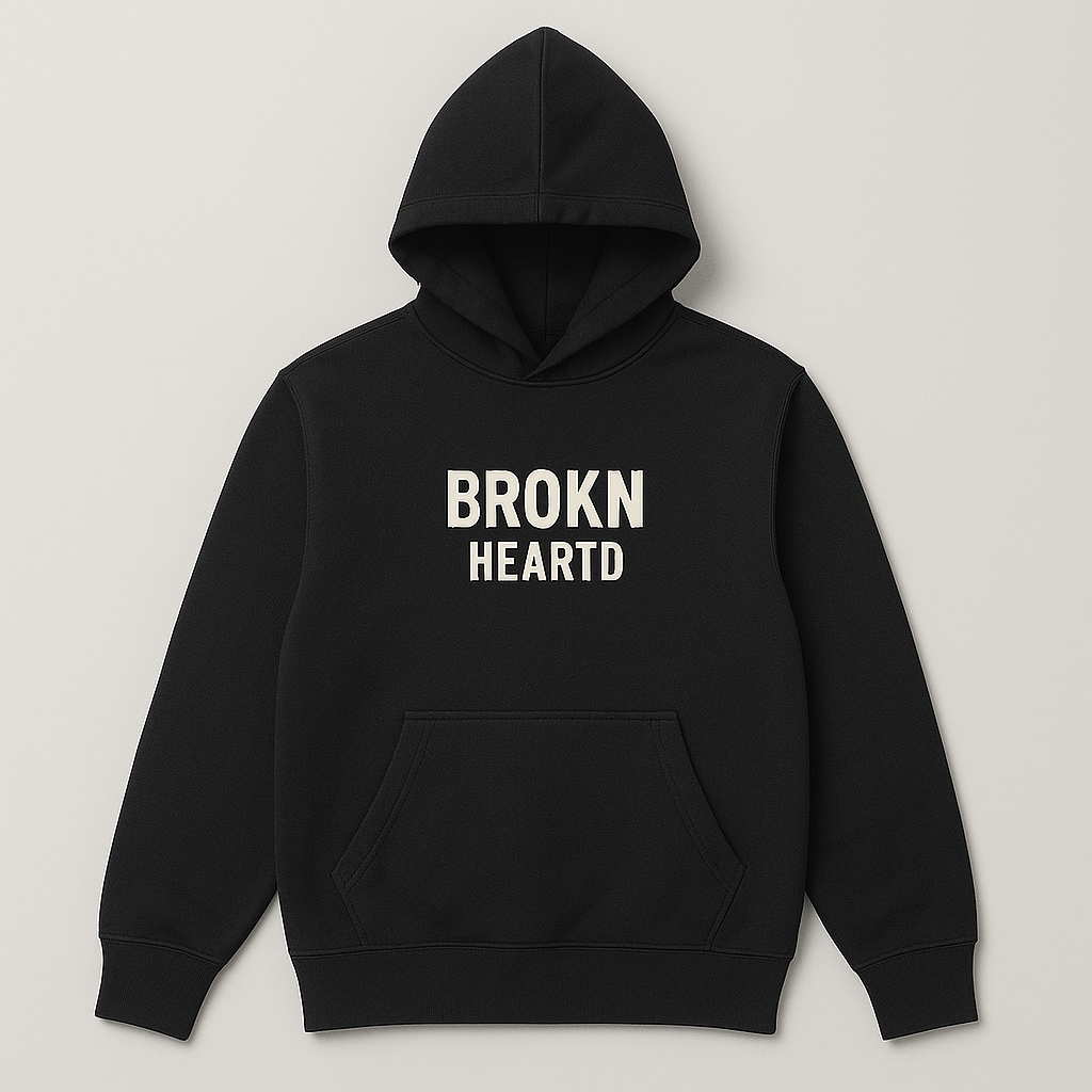 BROKN HEARTD 90's Oversized Logo-Print Cotton-Jersey Hoodie