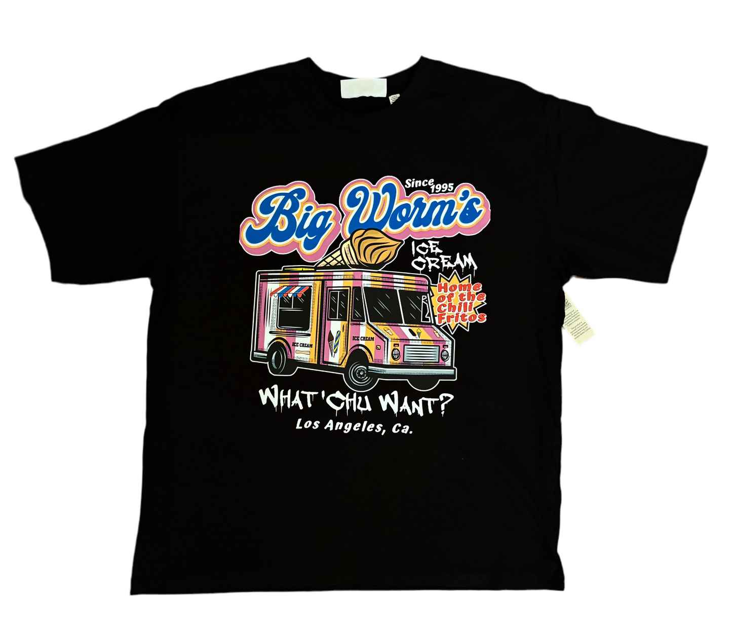 Friday 1995 Big Worm Ice Cream Funny Vintage Look Tee Men Women Unisex