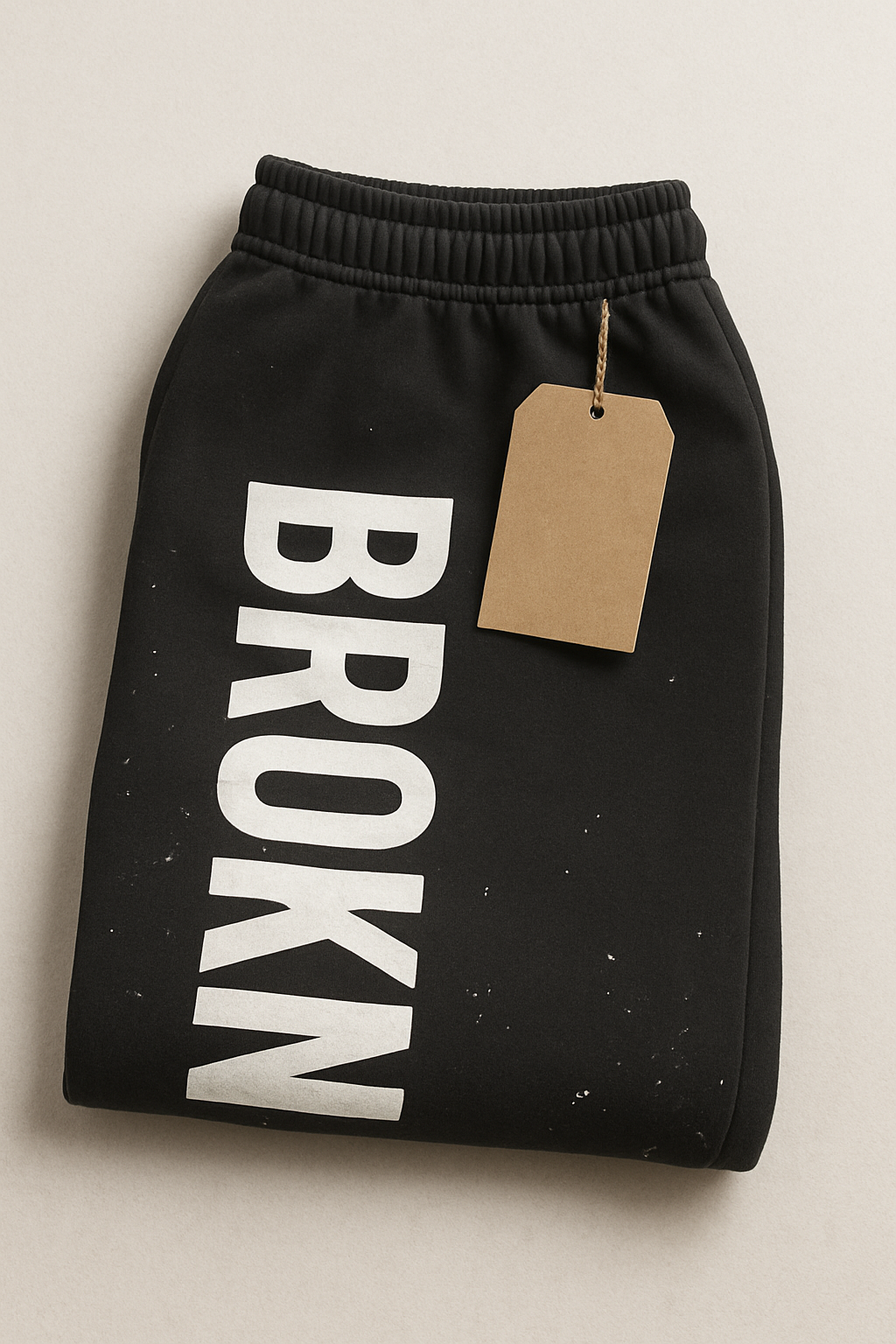 SPLATTERED BROKN HEARTD SWEATPANTS - BLACK/WHITE