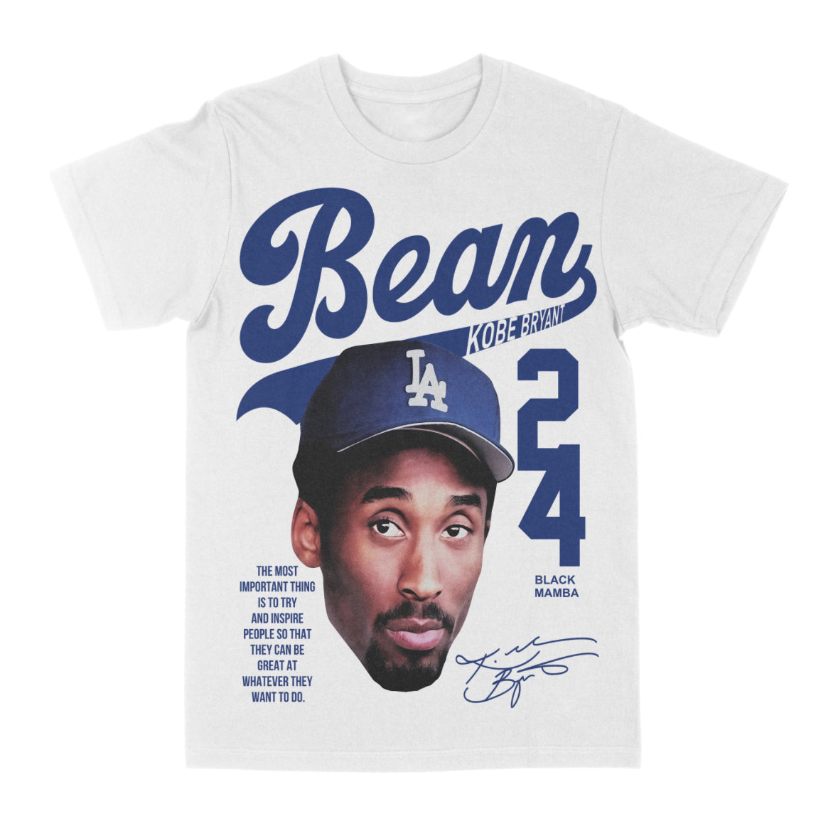 Kobe "BEAN" T-Shirt, Kobe Los Angeles Basketball Baseball 90's Graphic Streetwear T-Shirt