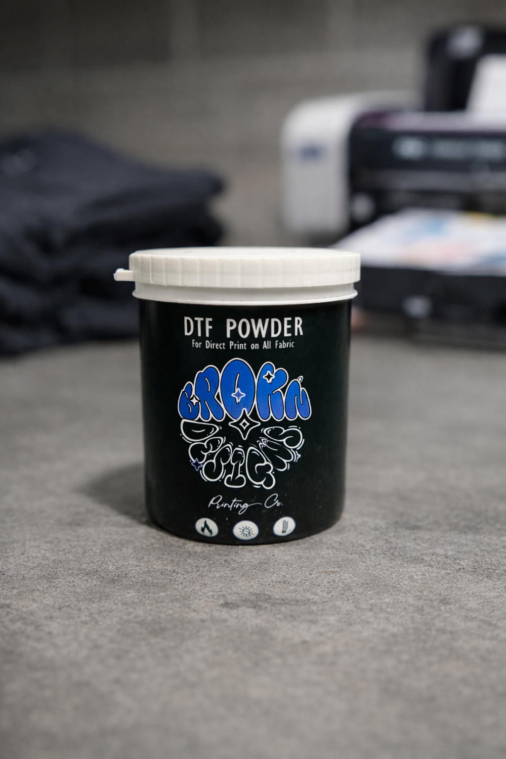 Black DTF Powder – Premium Adhesion for Direct-to-Film Printing